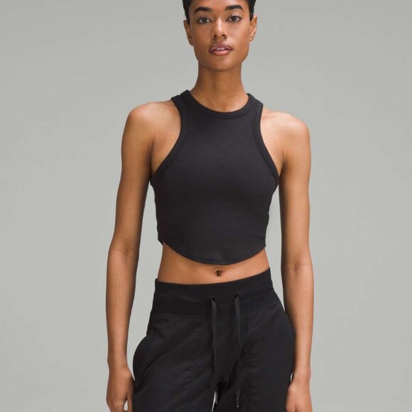 #225 Lululemon Hold Tight Cropped Tank Top Black size 2 - Picture 3 of 6